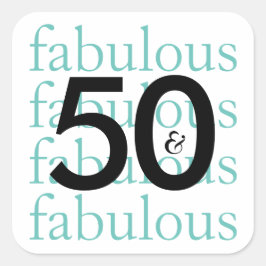 50と素晴らしいマイルストーンの誕生日シール スクエアシール