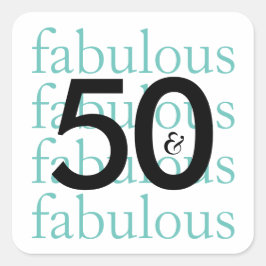 50と素晴らしいマイルストーンの誕生日シール スクエアシール