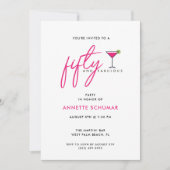 50と素晴らしいマルティーニガラス誕生日パーティー 招待状 (正面)