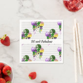 50と素晴らしいマルディグラスバルーン スタンダードカクテルナプキン (インサイチュ)