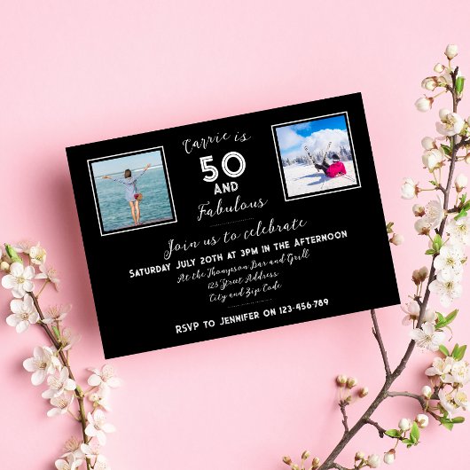 50と素晴らしいモダンタイポグラフィ白黒 招待状