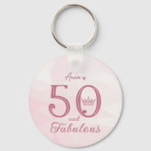 50と素晴らしいモダンバラエレガント金ゴールドクラシックR キーホルダー (裏面)