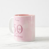 50と素晴らしいモダンバラエレガント金ゴールドクラシックR ツートーンマグカップ (正面左)