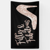 50と素晴らしいモダンバラ金ゴールドガール誕生日 横断幕 (縦)