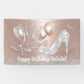 50と素晴らしいモダンバラ金ゴールド50誕生日 横断幕 (横)