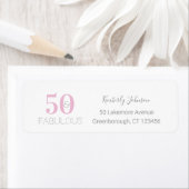 50と素晴らしいモダンピンクグレー誕生日 ラベル (インサイチュ)