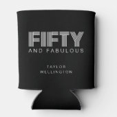 50と素晴らしいモダンブラックフィティート誕生日 缶クーラー (裏面)