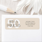 50と素晴らしいモダンベージュ50歳の誕生日パーティー ラベル (インサイチュ)