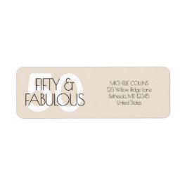 50と素晴らしいモダンベージュ50歳の誕生日パーティー ラベル