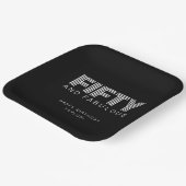 50と素晴らしいモダン白黒誕生日パーティー ペーパープレート (傾斜あり)