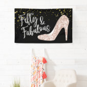 50と素晴らしいモダン金ゴールド紙吹雪50誕生日 横断幕 (インサイチュ)