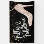 50と素晴らしいモダン金ゴールド紙吹雪50誕生日 横断幕 (縦)