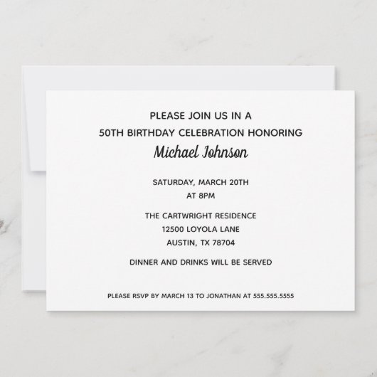 50と素晴らしいレインボーゲイプライドフォト誕生日 招待状 (裏面)