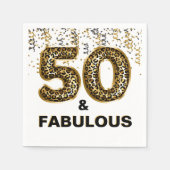 50と素晴らしいレオパード印刷フォイルバルーン スタンダードカクテルナプキン (正面)