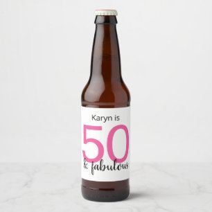 50と素晴らしいレディース50th誕生日パーティー ビールラベル