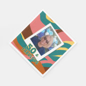 50と素晴らしいレトロスタイル誕生日パーティー スタンダードランチョンナプキン (角)