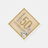 50と素晴らしいワイルドフラワーバースデーパーティナプキンス スタンダードカクテルナプキン (角)