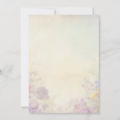 50と素晴らしいヴィンテージパープル金ゴールドフローラ誕生日 招待状 (裏面)