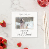 50と素晴らしい写真のモダン誕生日 スタンダードカクテルナプキン (インサイチュ)