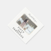 50と素晴らしい写真のモダン誕生日 スタンダードカクテルナプキン (角)