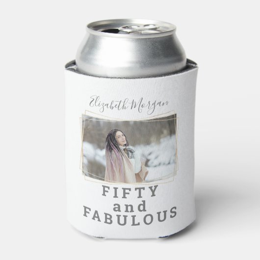 50と素晴らしい写真のモダン誕生日 缶クーラー (缶正面)