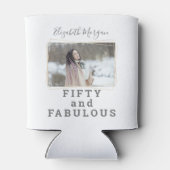 50と素晴らしい写真のモダン誕生日 缶クーラー (裏面)