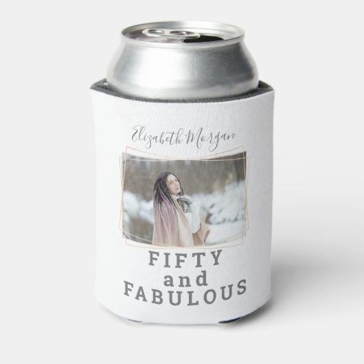 50と素晴らしい写真のモダン誕生日 缶クーラー (缶裏面)