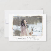 50と素晴らしい写真モダンの誕生日パーティー 招待状 (正面)