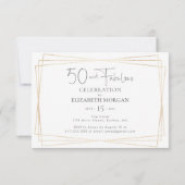 50と素晴らしい写真モダンの誕生日パーティー 招待状 (裏面)