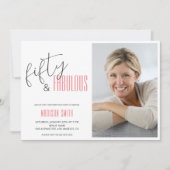 50と素晴らしい写真50th誕生日招待状 招待状 (正面)