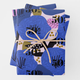 50と素晴らしい包装紙フラットシートセット3 ラッピングペーパーシート