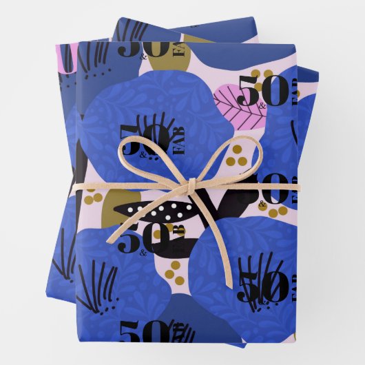 50と素晴らしい包装紙フラットシートセット3 ラッピングペーパーシート (インサイチュ)