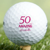 50と素晴らしい友人の贈り物 – ピンク50誕生日 ゴルフボール