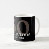 50と素晴らしい名前の誕生日マグカップ コーヒーマグカップ (正面右)