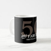 50と素晴らしい名前の誕生日マグカップ コーヒーマグカップ (正面左)