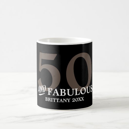 50と素晴らしい名前の誕生日マグカップ コーヒーマグカップ (中央)
