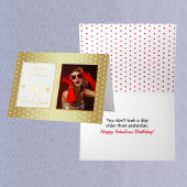 50と素晴らしい名前フォト金ゴールドホワイト誕生日 箔グリーティングカード