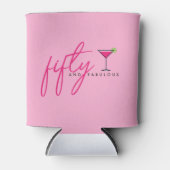 50と素晴らしい女性のピンク誕生日 缶クーラー (正面)