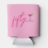 50と素晴らしい女性のピンク誕生日 缶クーラー (裏面)