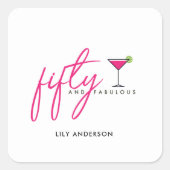 50と素晴らしい女性の誕生日パーティー スクエアシール (正面)