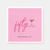 50と素晴らしい女性の50th誕生日パーティー スタンダードカクテルナプキン (正面)