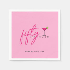 50と素晴らしい女性の50th誕生日パーティー スタンダードカクテルナプキン