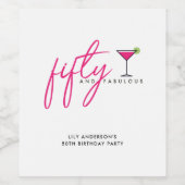 50と素晴らしい女性の50th誕生日パーティー ワインラベル (シングルラベル)