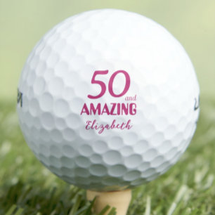 50と素晴らしい娘の贈り物 – ピンク50誕生日 ゴルフボール