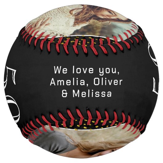 50と素晴らしい引用文ブラック3写真50誕生日 ソフトボール (裏面)