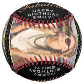 50と素晴らしい引用文ブラック3写真50誕生日 ソフトボール (正面)