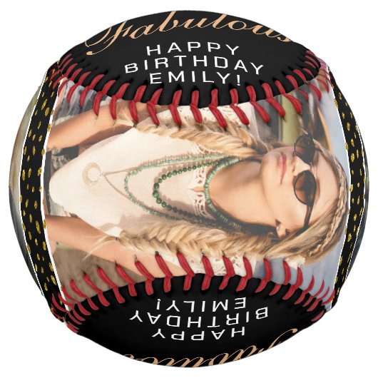 50と素晴らしい引用文ブラック3写真50誕生日 ソフトボール (正面)