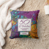 50と素晴らしい抽象芸術パープルカスタムキープサケ クッション (ブランケット)