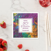 50と素晴らしい抽象芸術パープルカスタムパーティー紙 スタンダードカクテルナプキン (インサイチュ)