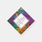 50と素晴らしい抽象芸術パープルカスタムパーティー紙 スタンダードカクテルナプキン (角)